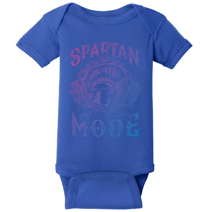 Spartan Mode Helmet Gym Warrior Fitness Beast Sparta Workout Gift Baby Bodysuit