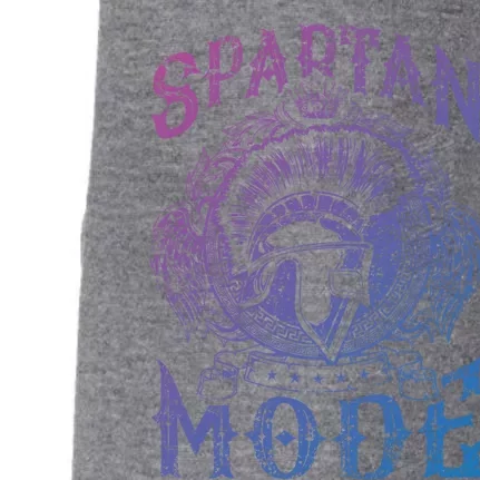 Spartan Mode Helmet Gym Warrior Fitness Beast Sparta Workout Gift Doggie 3-End Fleece Hoodie