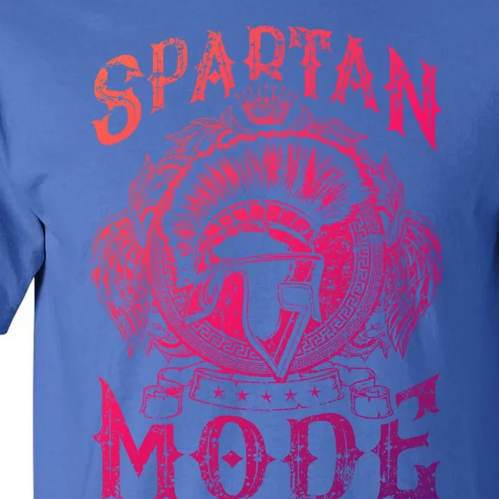 Spartan Mode Helmet Gym Warrior Fitness Beast Sparta Workout Gift Tall T-Shirt