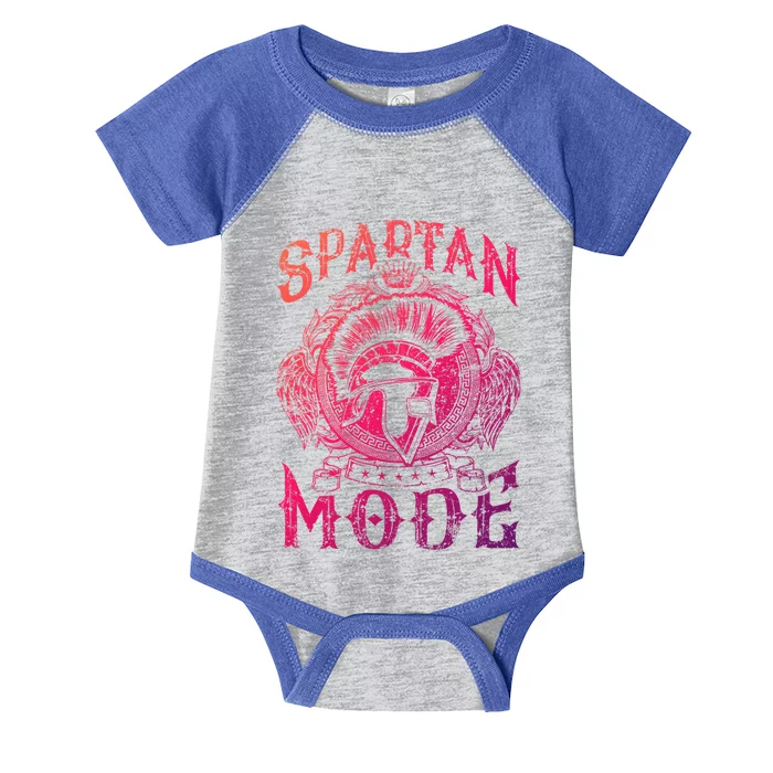 Spartan Mode Helmet Gym Warrior Fitness Beast Sparta Workout Gift Infant Baby Jersey Bodysuit