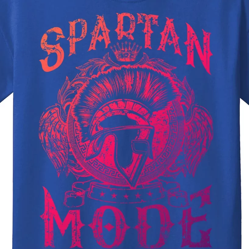 Spartan Mode Helmet Gym Warrior Fitness Beast Sparta Workout Gift Kids T-Shirt