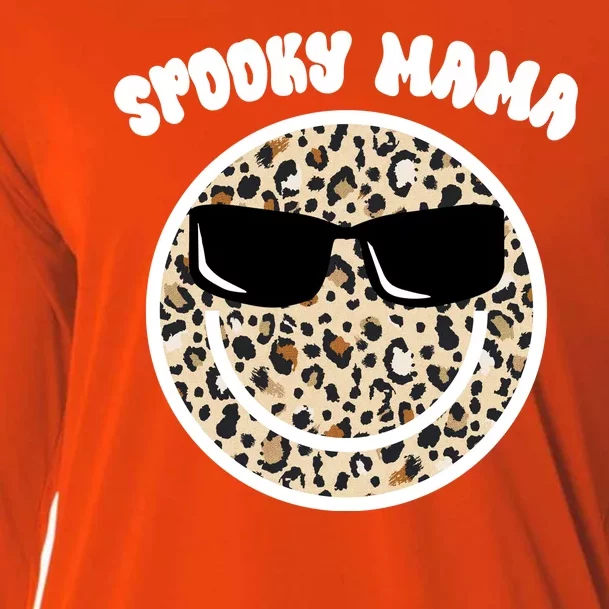 Spooky Mama Halloween Cheetah Smile Cooling Performance Long Sleeve Crew