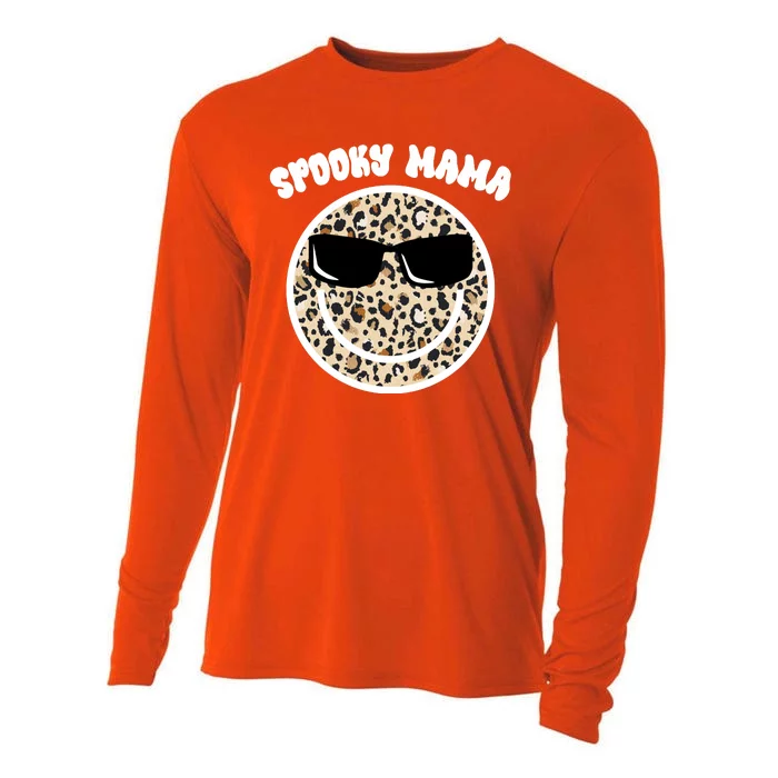 Spooky Mama Halloween Cheetah Smile Cooling Performance Long Sleeve Crew