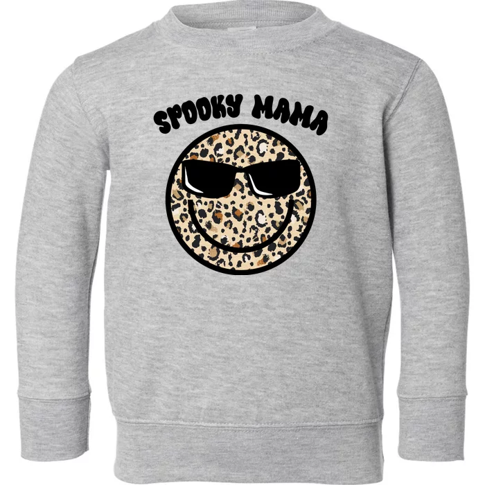 Spooky Mama Halloween Cheetah Smile Toddler Sweatshirt