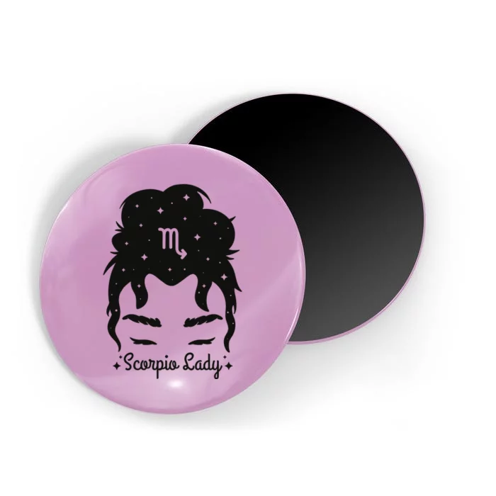 Scorpio Messy Hair Bun Birthday Gift Magnet