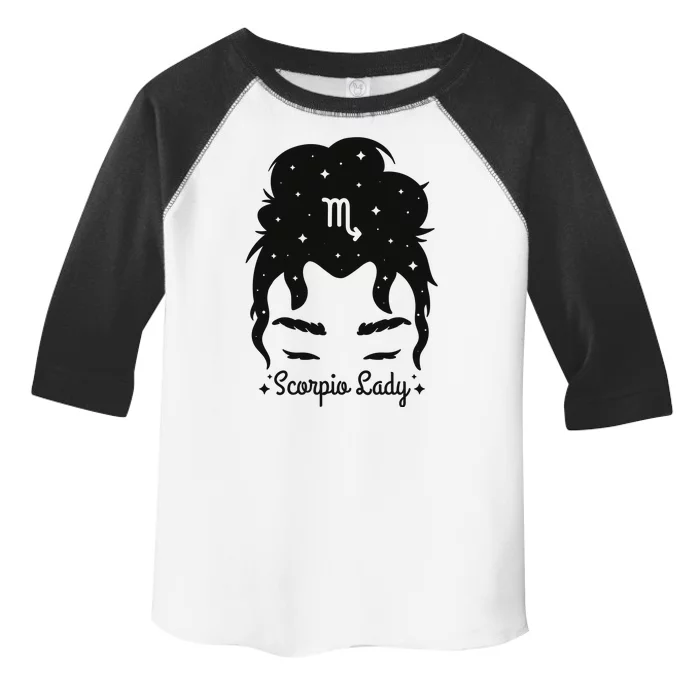 Scorpio Messy Hair Bun Birthday Gift Toddler Fine Jersey T-Shirt