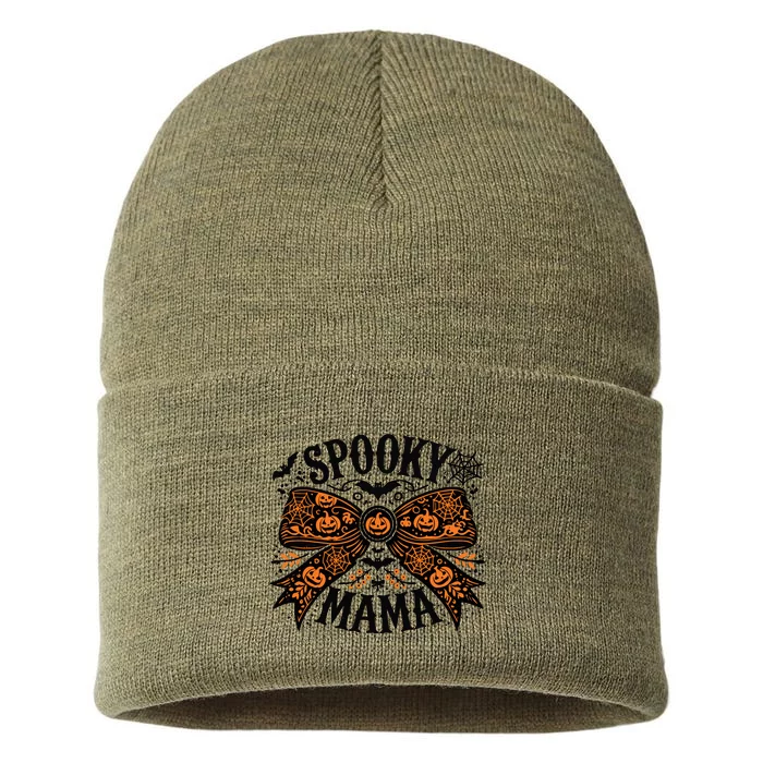 Spooky Mama Halloween Witch Pumpkin Head Sustainable Knit Beanie