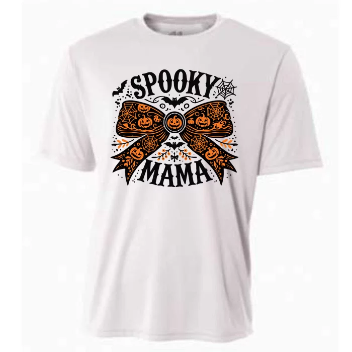 Spooky Mama Halloween Witch Pumpkin Head Cooling Performance Crew T-Shirt