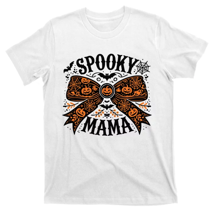 Spooky Mama Halloween Witch Pumpkin Head T-Shirt