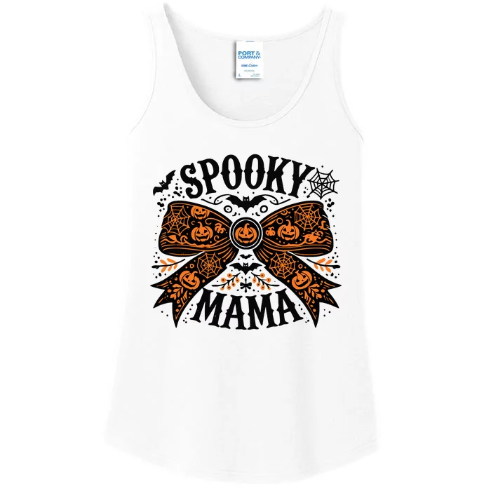 Spooky Mama Halloween Witch Pumpkin Head Ladies Essential Tank