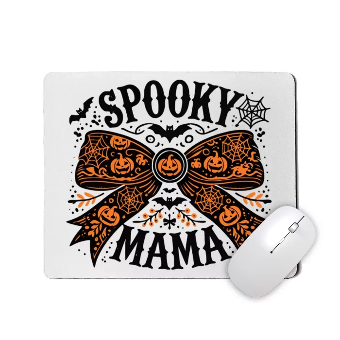 Spooky Mama Halloween Witch Pumpkin Head Mousepad