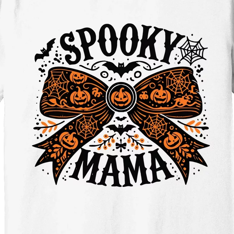 Spooky Mama Halloween Witch Pumpkin Head Premium T-Shirt