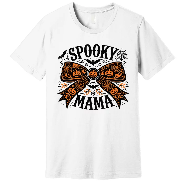 Spooky Mama Halloween Witch Pumpkin Head Premium T-Shirt