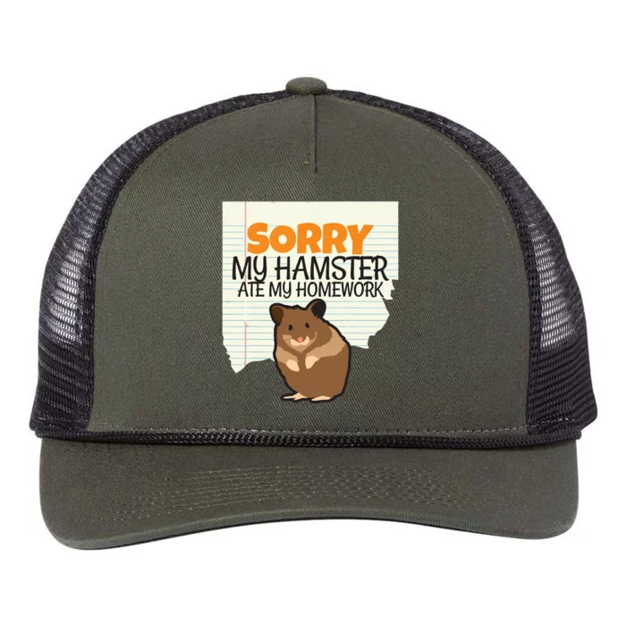 Sorry My Hamster Ate My Homework Teacher School Retro Rope Trucker Hat Cap