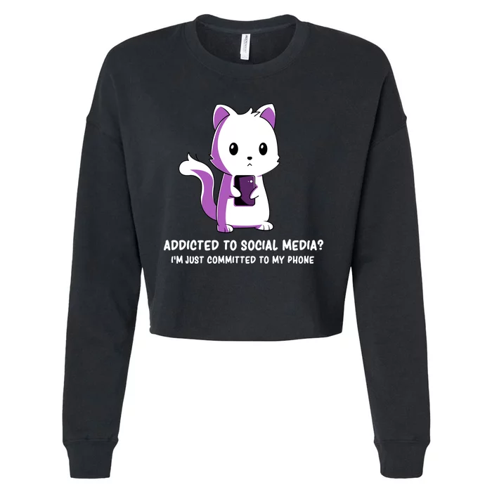 Social Media Humor Influencer Sarcasm Cropped Pullover Crew