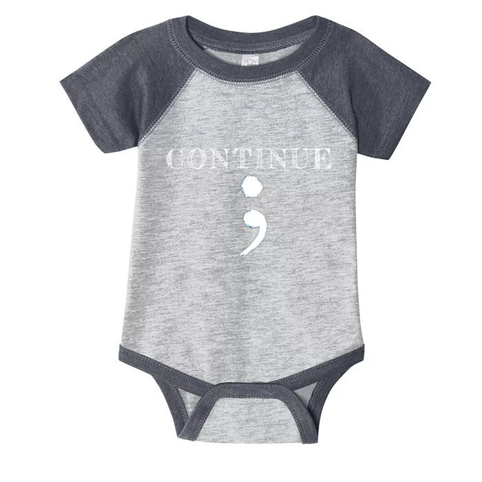 Semicolon Mental Health Awareness Suicide Prevention Infant Baby Jersey Bodysuit