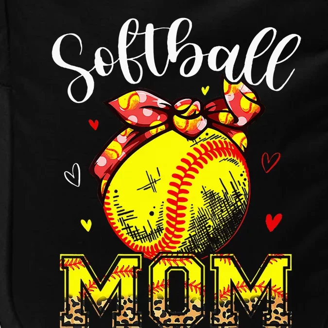 Softball Mom Headband Leopard Softball Ball Mothers Day Mama Impact Tech Backpack