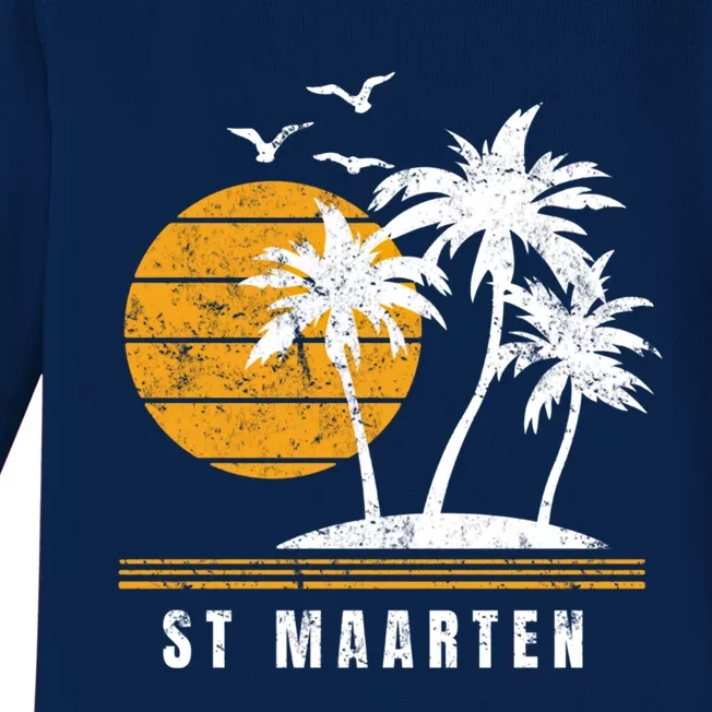 St Maarten Island Caribbean Vacation Souvenir Gift Baby Long Sleeve Bodysuit