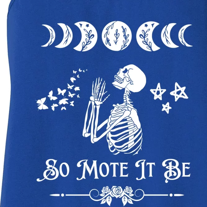 So Mote It Be Goth Moon Phase Witch Pagan Wicca Moon Phase Gift Women's Racerback Tank