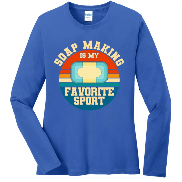 Soap Making Is My Favorite Sport Retro Soap Maker Gift Ladies Long Sleeve Shirt