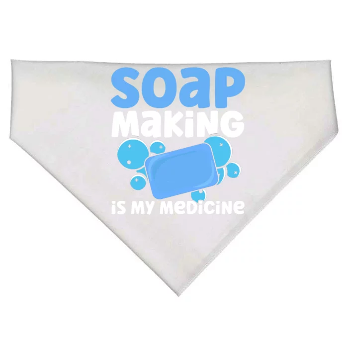 Soap Making Is My Medicine Homemade Soap Maker Gift USA-Made Doggie Bandana