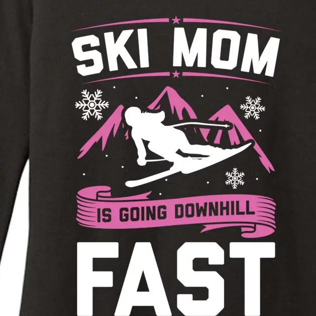 Ski Mom Is Going Downhill Fast Skiers Skiing Great Gift Womens CVC Long Sleeve Shirt