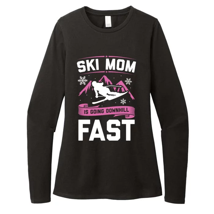 Ski Mom Is Going Downhill Fast Skiers Skiing Great Gift Womens CVC Long Sleeve Shirt