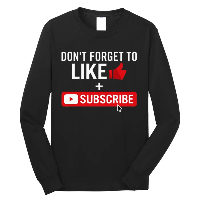 Social Media Influencer Like And Subscribe Long Sleeve Shirt