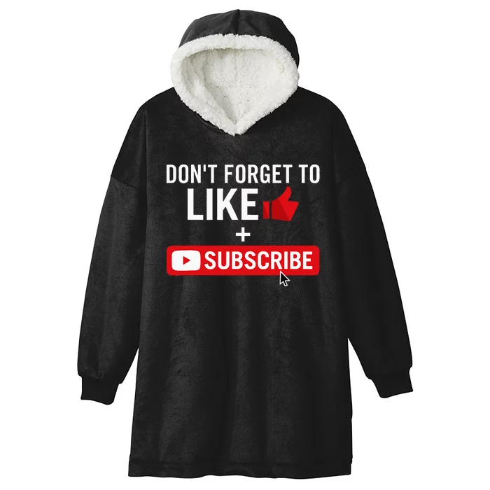 Social Media Influencer Like And Subscribe Hooded Wearable Blanket