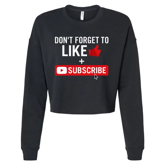 Social Media Influencer Like And Subscribe Cropped Pullover Crew