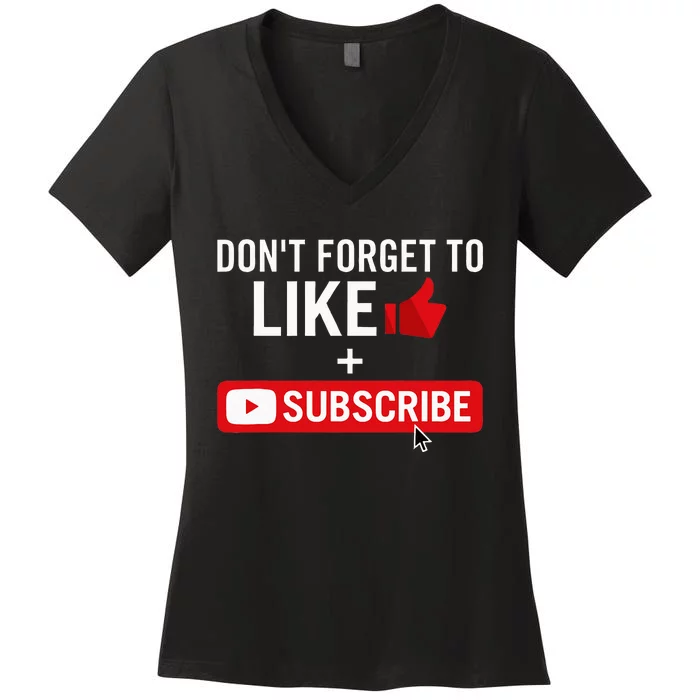 Social Media Influencer Like And Subscribe Women's V-Neck T-Shirt