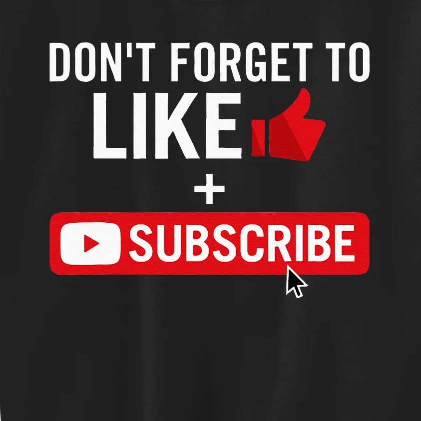 Social Media Influencer Like And Subscribe Kids Sweatshirt