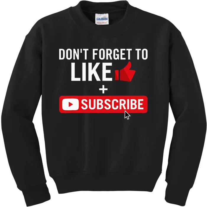 Social Media Influencer Like And Subscribe Kids Sweatshirt