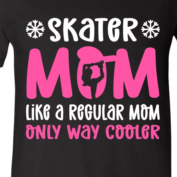 Skater Mom. Ice Skating V-Neck T-Shirt