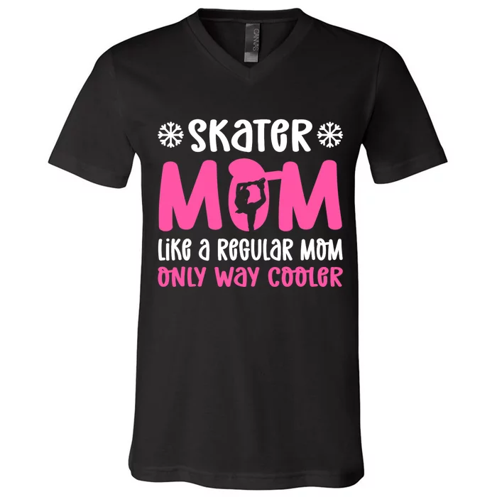 Skater Mom. Ice Skating V-Neck T-Shirt