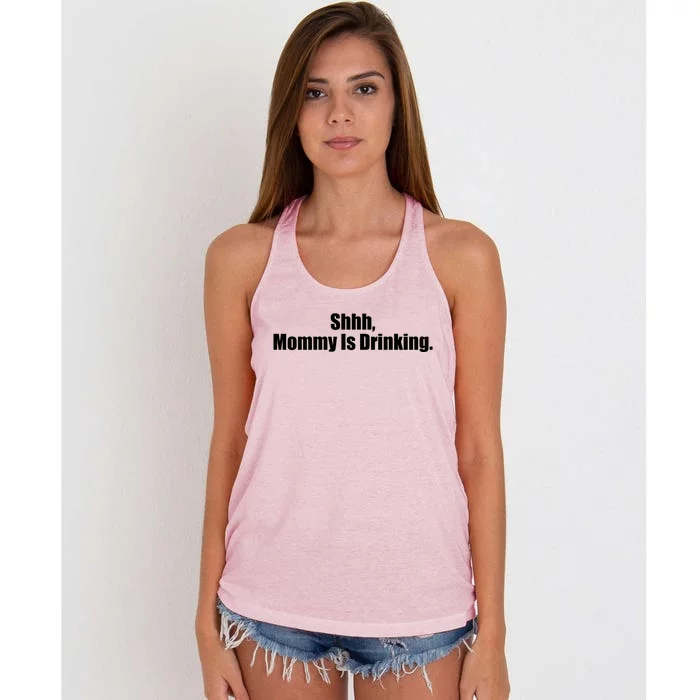 Shhh Mommy Is Ing Mommys Ing Buddy Funny Party Gift Women's Knotted Racerback Tank