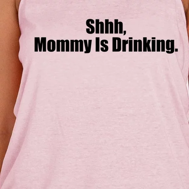 Shhh Mommy Is Ing Mommys Ing Buddy Funny Party Gift Women's Knotted Racerback Tank