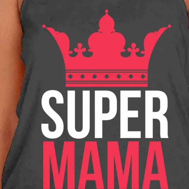 Super Mama I Best Mother In The World Gift Women's Knotted Racerback Tank