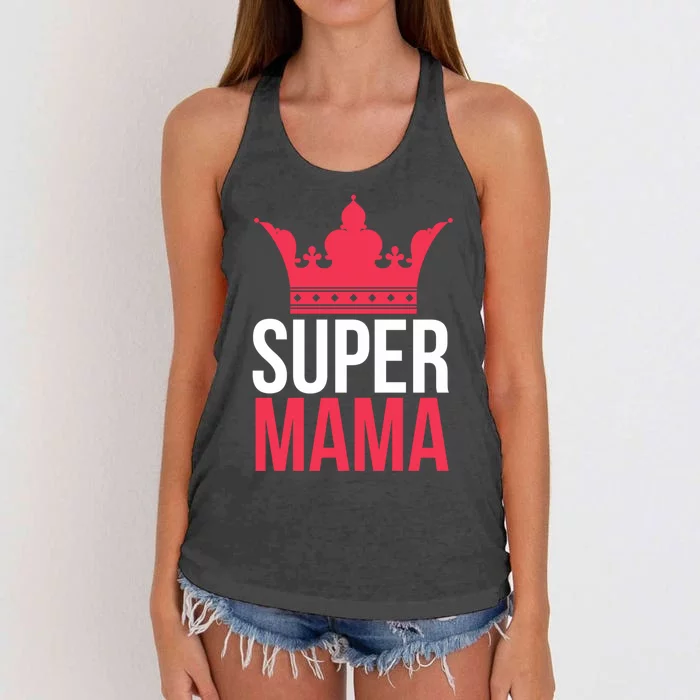 Super Mama I Best Mother In The World Gift Women's Knotted Racerback Tank