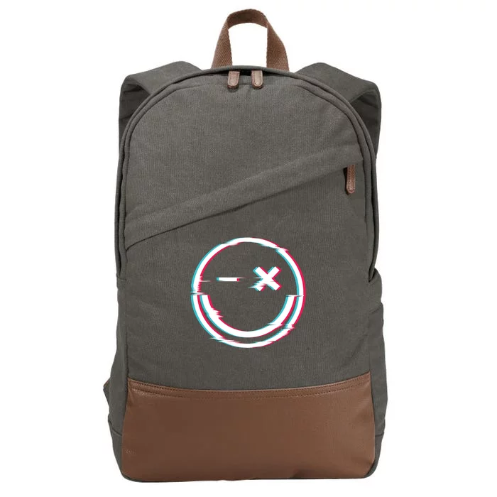 Smile Glitch Cotton Canvas Backpack