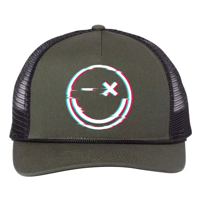 Smile Glitch Retro Rope Trucker Hat Cap