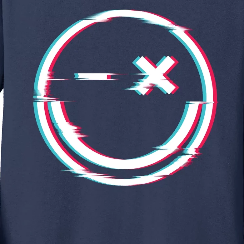 Smile Glitch Kids Long Sleeve Shirt