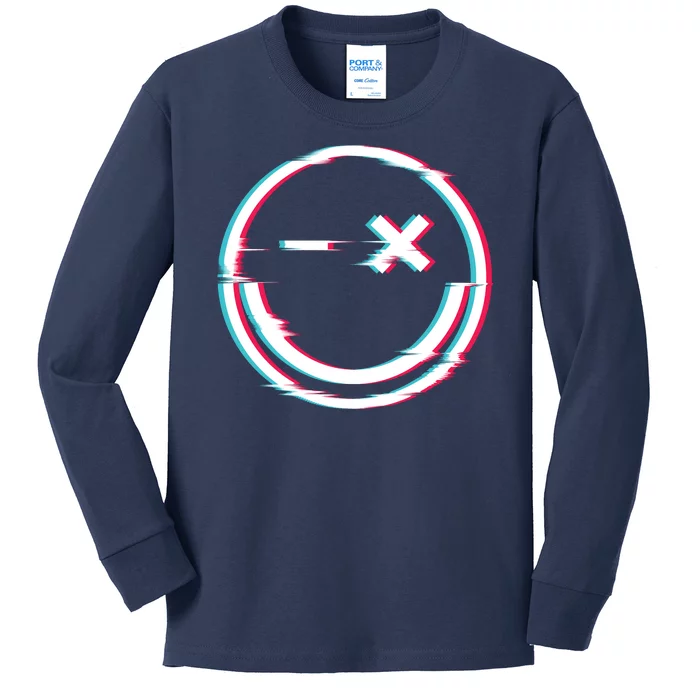 Smile Glitch Kids Long Sleeve Shirt