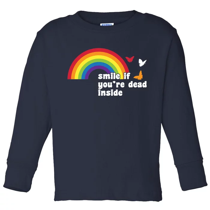 Smile If You're Dead Inside Toddler Long Sleeve Shirt