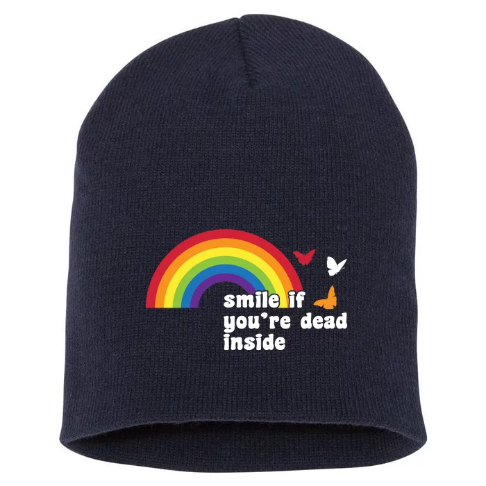 Smile If You're Dead Inside Short Acrylic Beanie