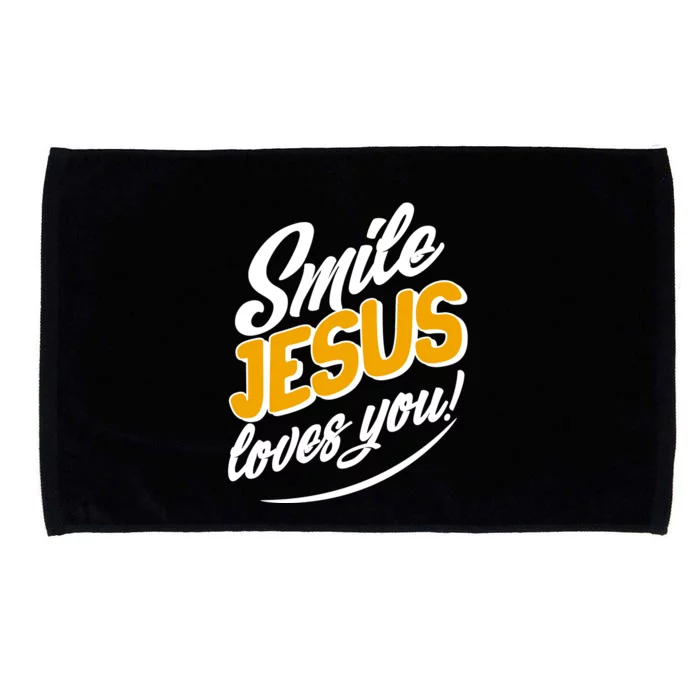 Smile Jesus Loves You! Microfiber Hand Towel