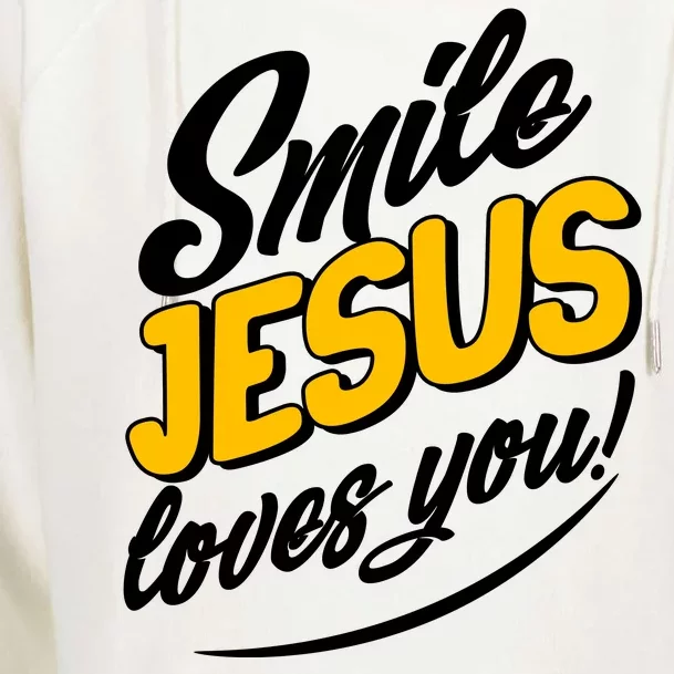 Smile Jesus Loves You! Womens Funnel Neck Pullover Hood