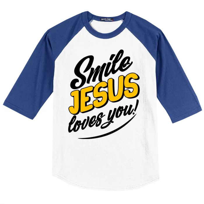 Smile Jesus Loves You! Baseball Sleeve Shirt