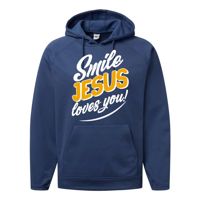 Smile Jesus Loves You! Performance Fleece Hoodie