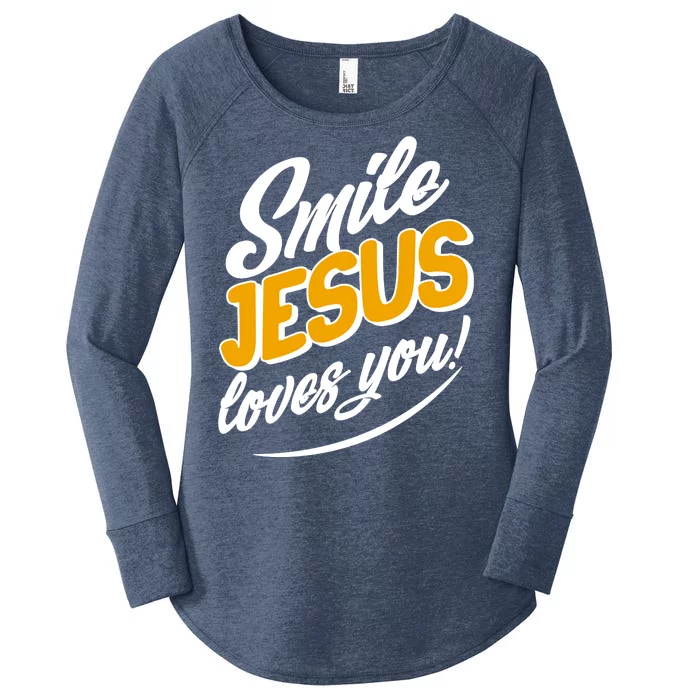 Smile Jesus Loves You! Women's Perfect Tri Tunic Long Sleeve Shirt